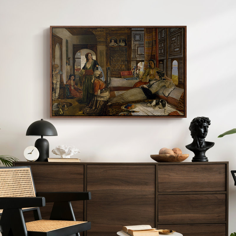 The Harem, 1876 - John Frederick Lewis, toile tendue avec châssis, 24 po x 36 po, Noyer