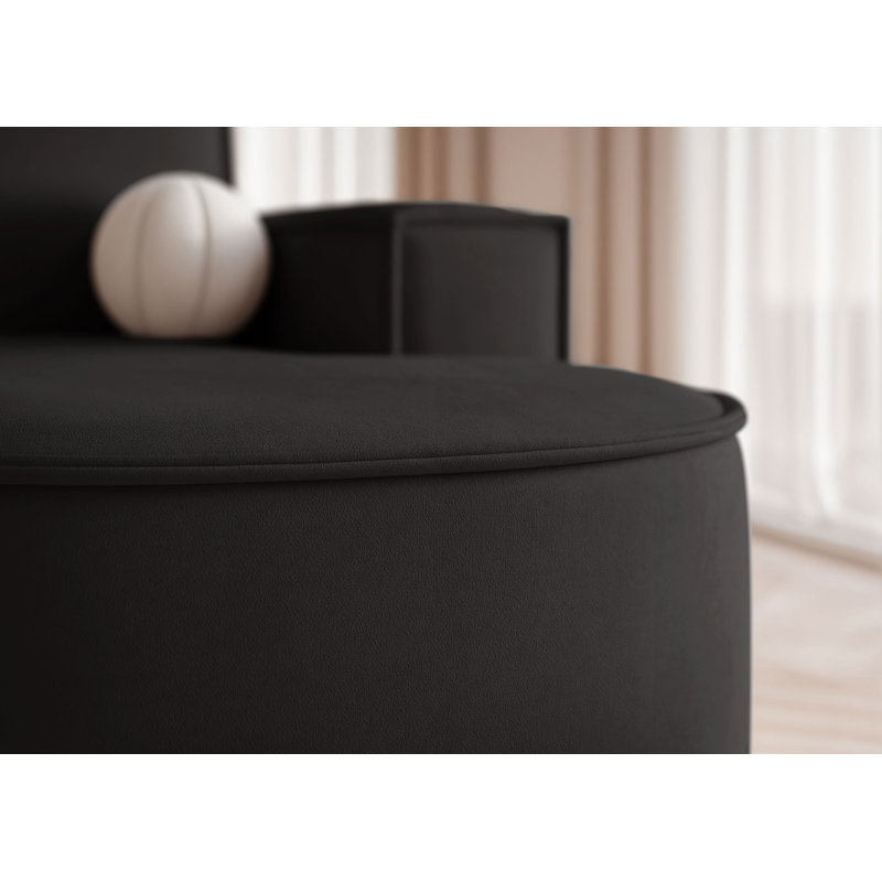 6 Seater Corner Sofa, Right Hand Facing, Black