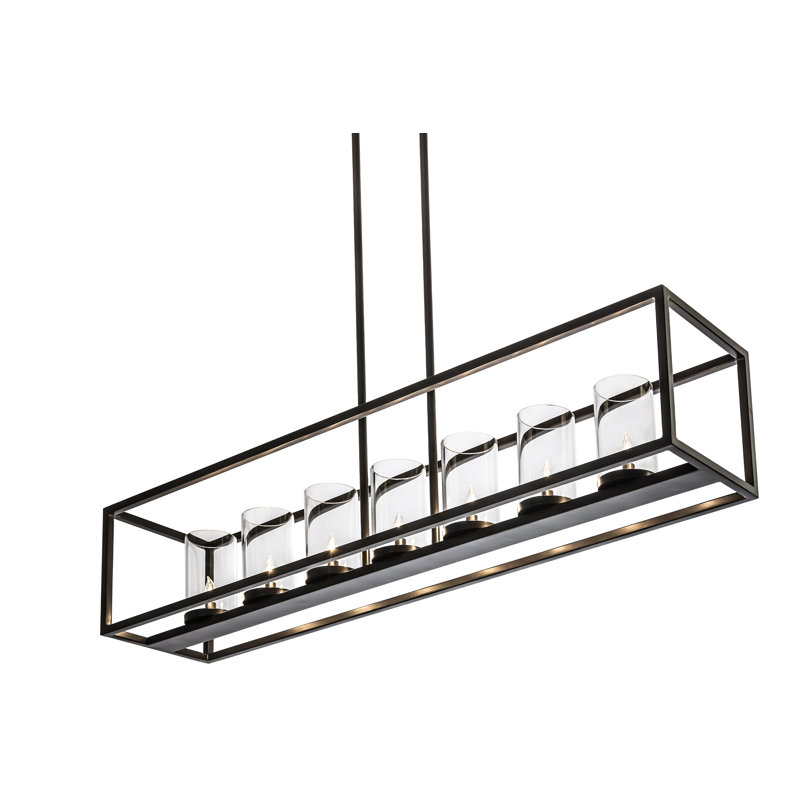 Affinity 60"W Kitchen Island Pendant, 7 Lights, 8" H x 60" W x 12" D