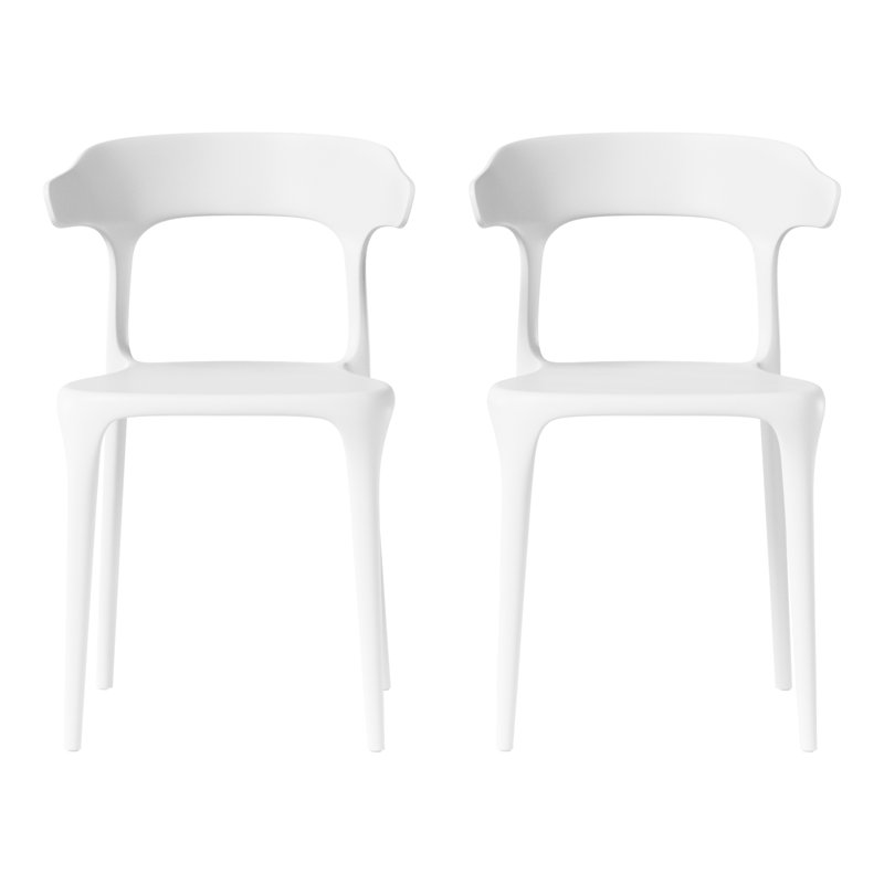 Outdoor Stacking Dining Side Chair, White
