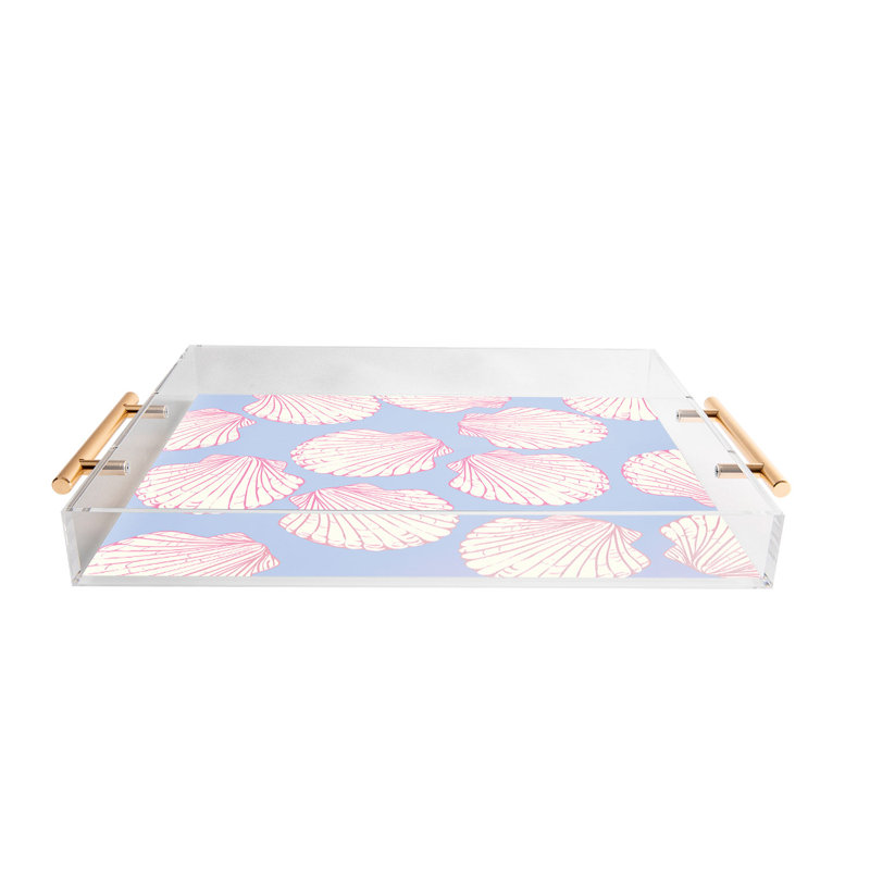 April Lane Art Seashell Pattern Acrylic Tray
