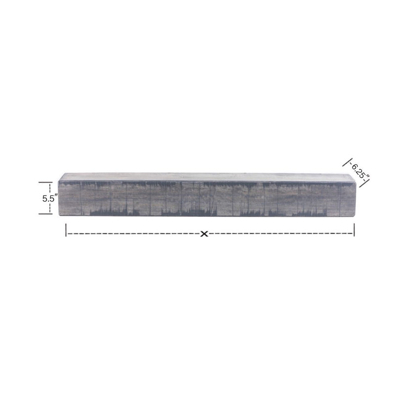 Dogberry Collections Rustic Mantel Shelf, Ash Gray, 60"