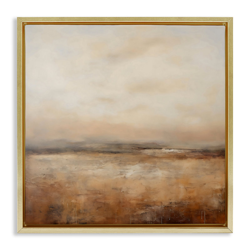 Cadre flottant Calm Abstract Landscape Neutrals, design par Creative Studio, H 18 po x l 18 po