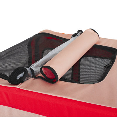Grande remorque à vélo pliante pour chiens - roues de 20 x 2 1/8 po, structure en acier robuste, conception spacieuse, vélo tout-terrain, jogging et camping, orange