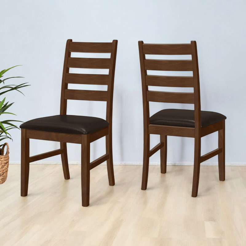Chaise en polyuréthane brun Daley H 37,24 po x l 16,10 po x P 21,58 po
