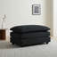 Fauteuil club noir à assise simple avec repose-pieds en chenille noire, décor moderne pour la lecture de salon et de chambre à coucher