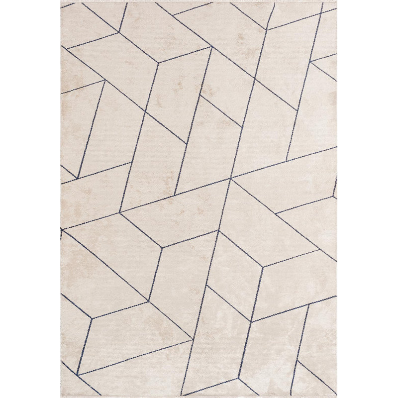 Geometric Triangle Area Rug, Rectangle 6'7" x 8'3"