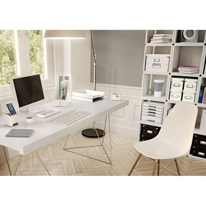 Free Standing Magazine Rack, White/Grey
