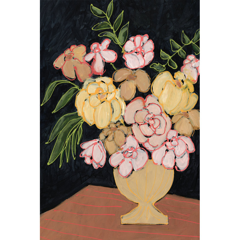 «Floral Outline I» sur toile par Regina Moore, H 12 po x l 8 po