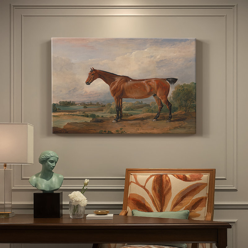 Portrait d'un cheval bai dans un paysage-James Ward-Gallery, toile tendue-1820