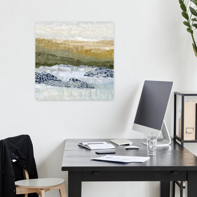 Art contemporain paysage côtier serein minimaliste