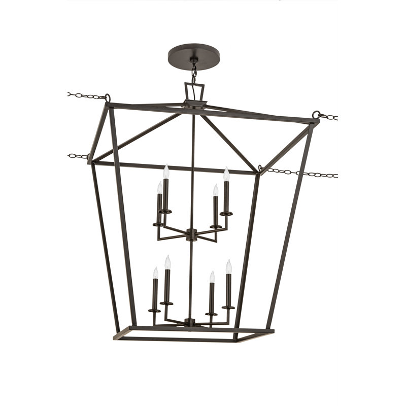 8 - Light Dimmable Lantern Geometric Chandelier
