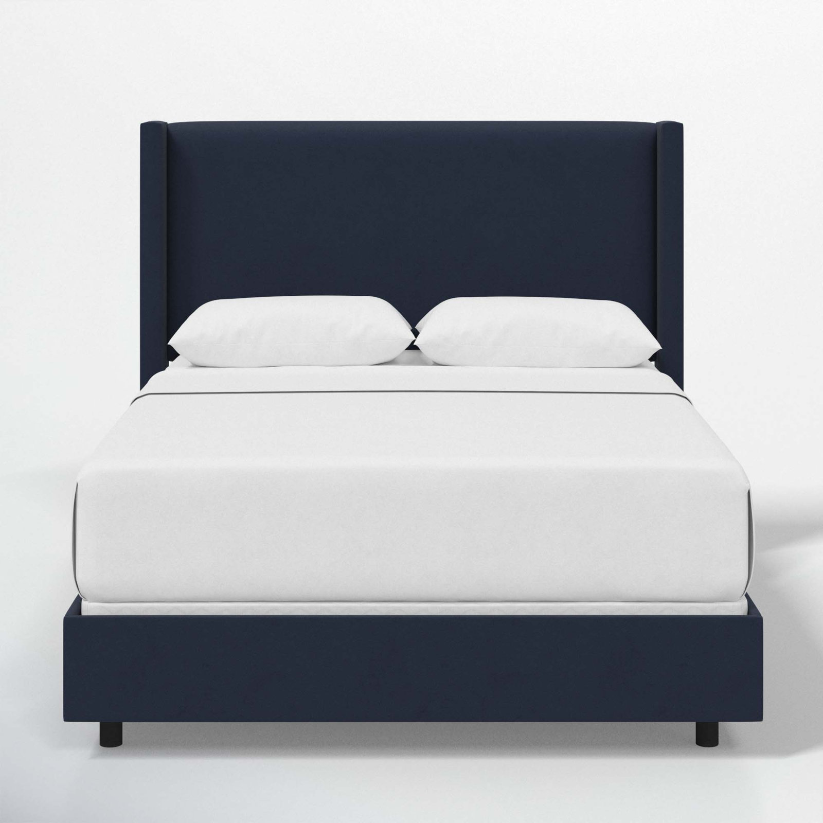 Hanson Upholstered Wingback Bed, California King, Classic Ink Performance Velvet