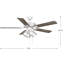 Hutcheson Ventilateur de plafond blanc à 5 pales avec moteur AC-2098744325