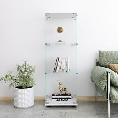 Armoire vitrée en verre blanc Home Office