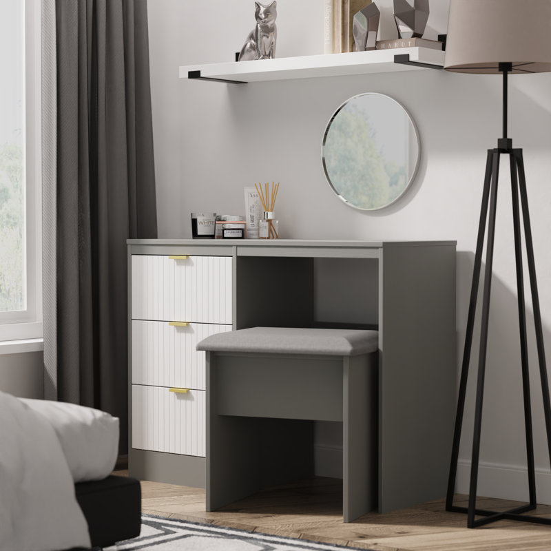 Bicknas Dressing Table, White/Dusk Grey