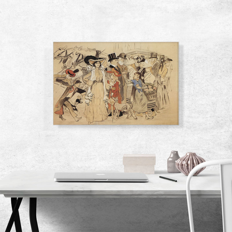 «La rue 1904» par Theophile Steinlen, reproduction d'art sur toile tendue, H 18 po x l 26 po x P 0,75 po