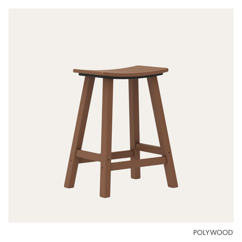 Tabouret de bar de jardin POLYWOOD, Teck, H 24,75 po