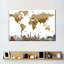 Carte du monde en bronze sur toile-92563436