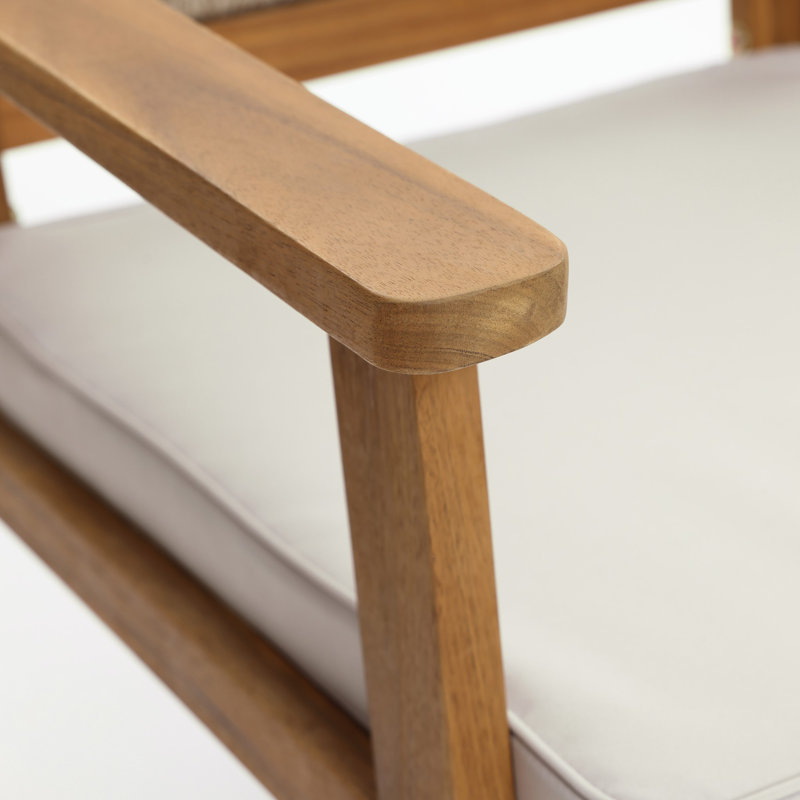 Ebern Designs Acacia Wood Loveseat & Table Set | Wayfair