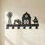 Portemanteau robuste en métal noir, décoration murale rustique avec crochets pour clés