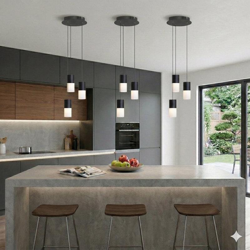 Grecia 3 - Light Cluster Pendant, Black/White