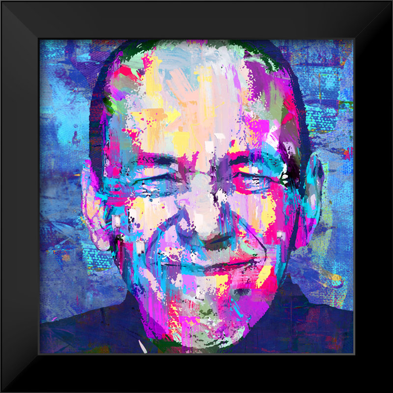 Gilbert Gottfried, Pop Art-estampe numérique sur papier avec cadre noir carré, H 26 po x l 26 po x P 2 po