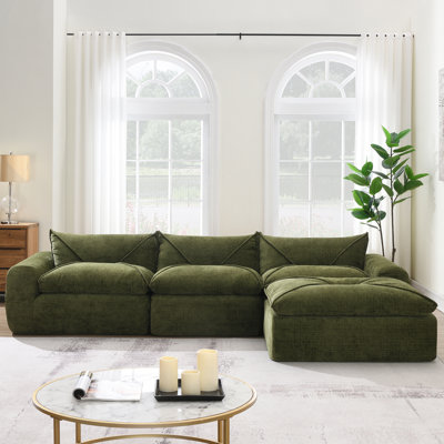 Canapé entièrement compressé avec mousse haute densité, conception sans pattes, dossier et coussin de siège intégrés, combinaison libre, idéal pour une vie résidentielle confortable