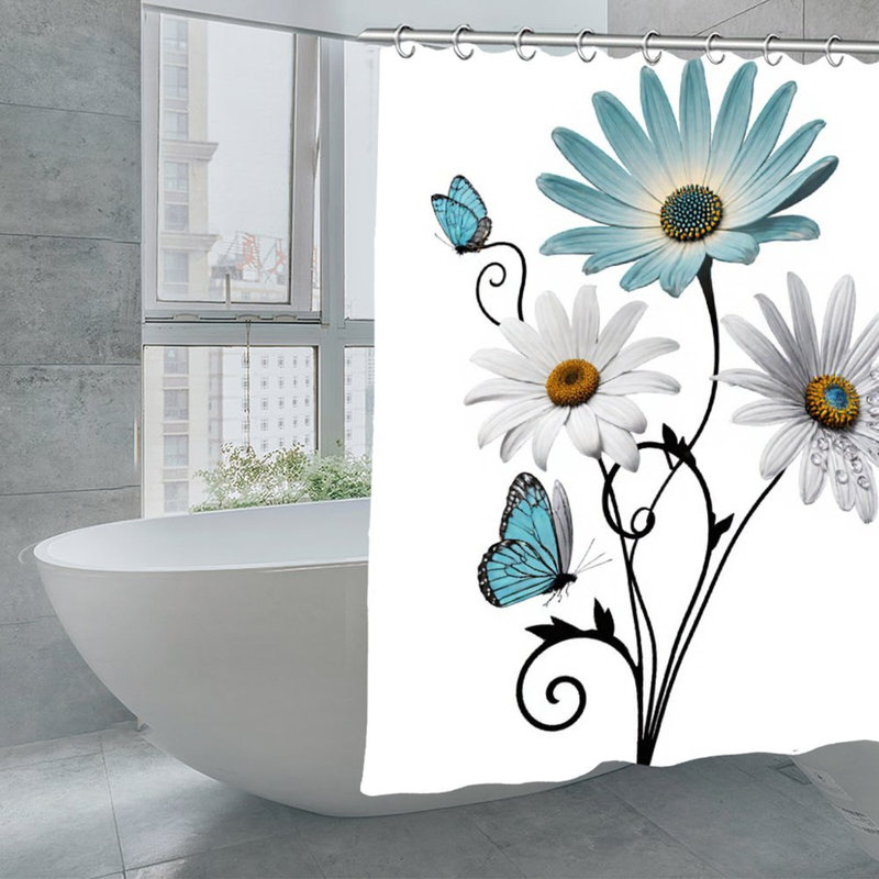 Rideau de bain Daisy & Turquoise