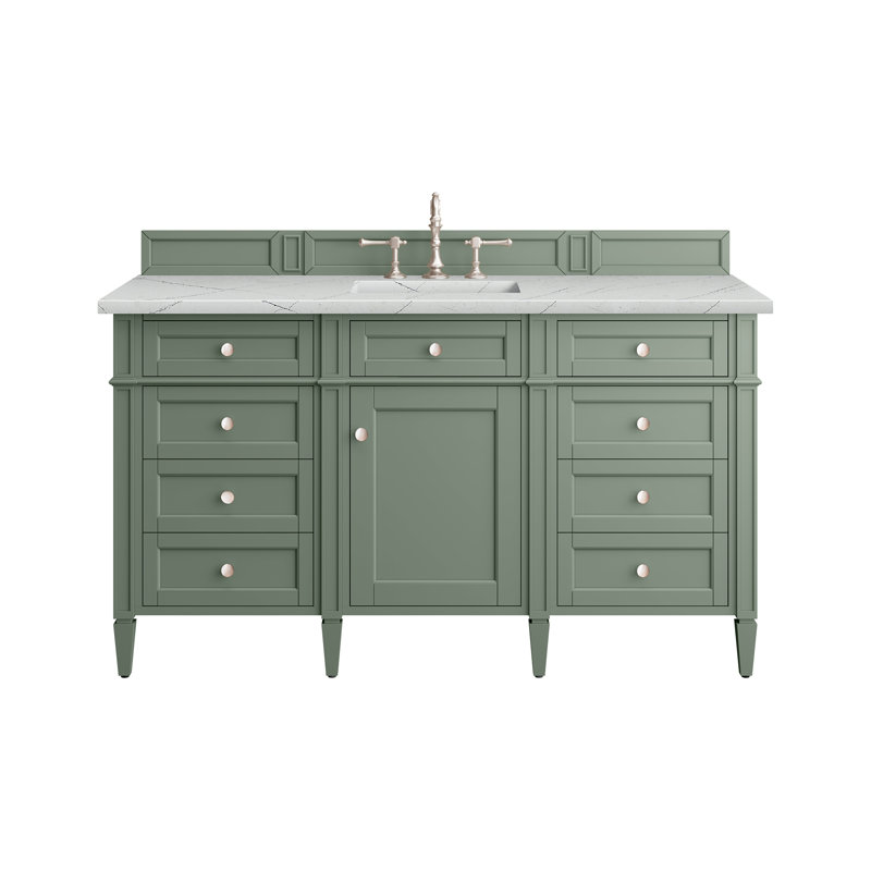 Meuble-lavabo simple 60 po Dussault, Noctis éthéré, Céladon fumé, 8 po