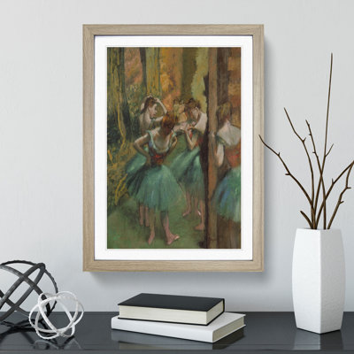 Ballet Ballerina Dancers in Green by Edgar Degas - Picture Frame Painting