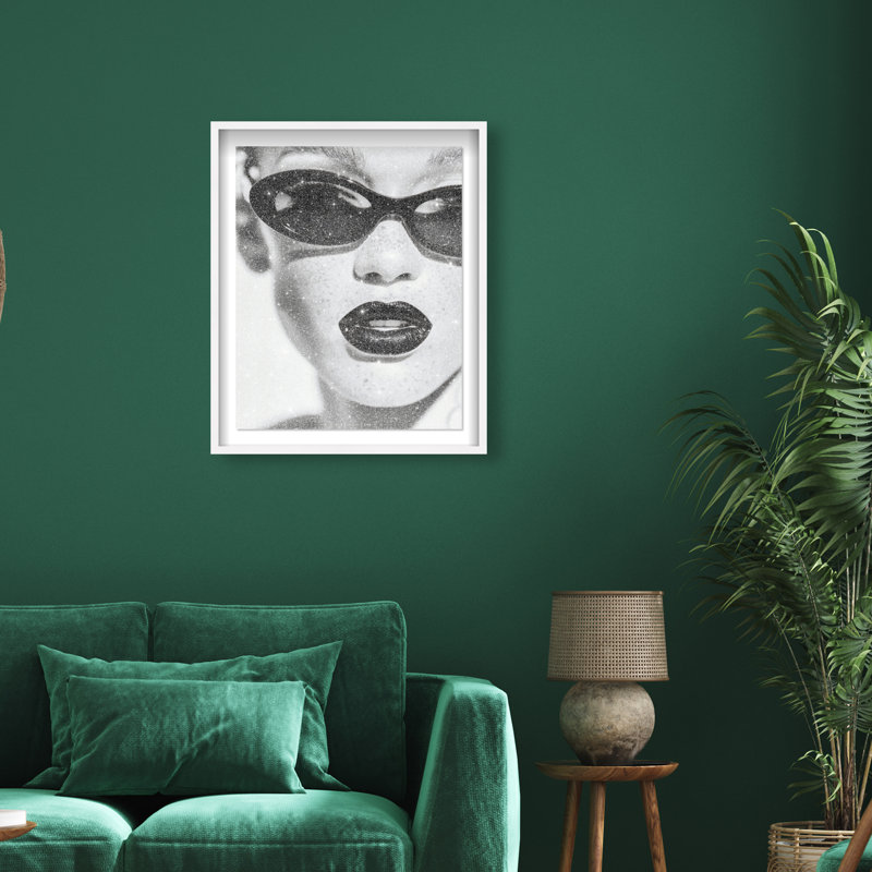 Midnight Gloss Framed Graphic Art, 46.5"H x 37.5"W, White Shadowbox
