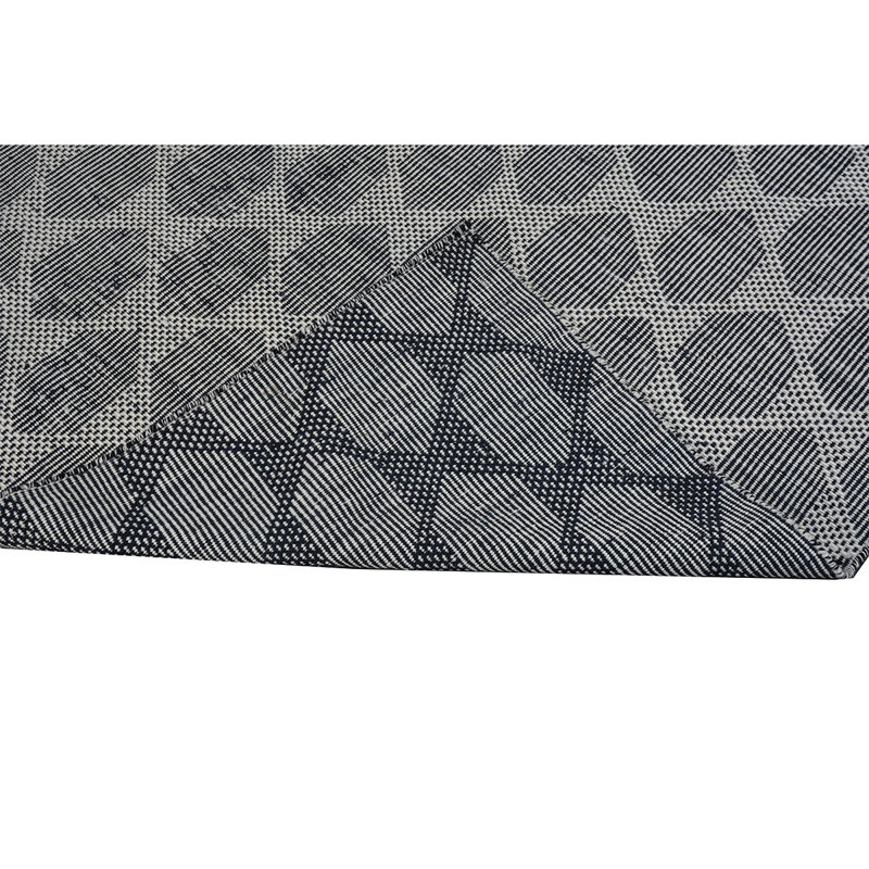 Tapis noir / blanc de haute qualité noué à la main, Rectangle 8 pi x 10 pi