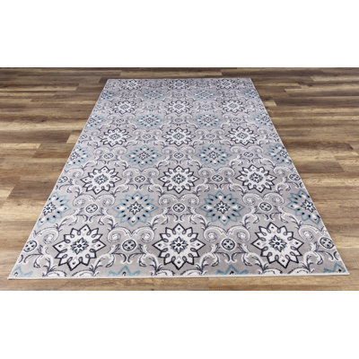 Tapis gris à motif géométrique Javier