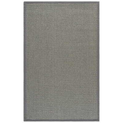 Natural Fiber Sisal With Latex Solid Color Rug