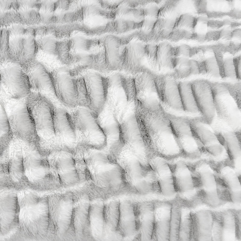 Jeté en fausse fourrure Markell, Gris / blanc