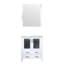 Blanc 30 po Meuble-lavabo large, 18,25 po de profondeur, comptoir en céramique, 28 miroirs, tiroirs à fermeture en douceur, armoire de rangement, fonctionnalité de salle de bain longue durée et comptoir à teinture, une armoire et deux tiroirs pour