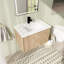 Meuble-lavabo mural simple 30 po avec plateau en résine-1078659112