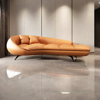 Comfortable Indoor Chaise Lounges With Metal Feet Faux Leather Chaise Lounge by ChairVogue