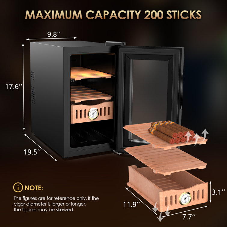 LINKEWODE 25L Electric Cigar Humidor Cooling With Spanish Cedar Wood  Shelves & Hygrometer (200 Capacity) & Reviews