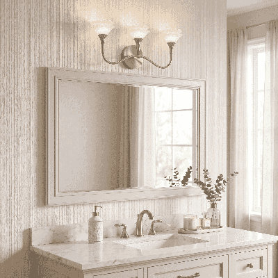Florena 2-Light Bathroom Vanity Light in Noble Brass by Breegan Jane