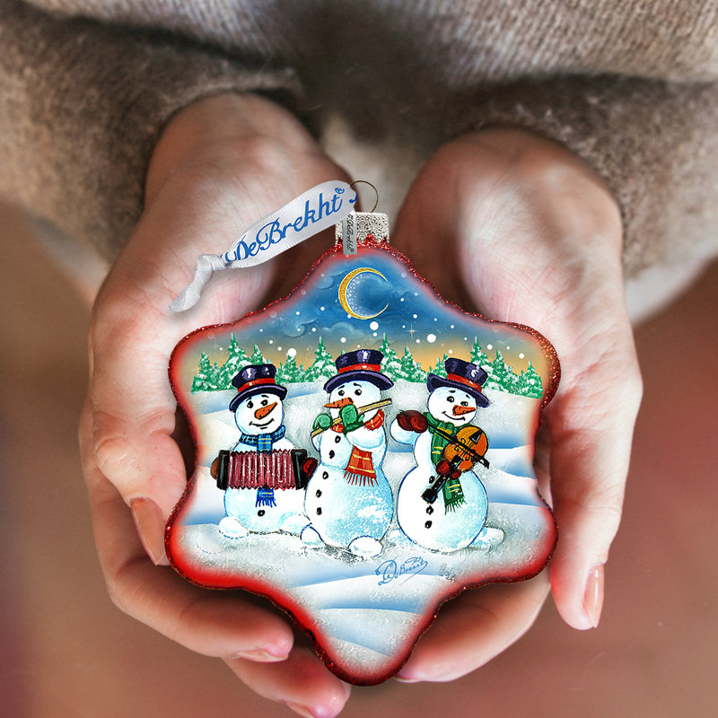 4'' Glass Holiday Shaped Ornament