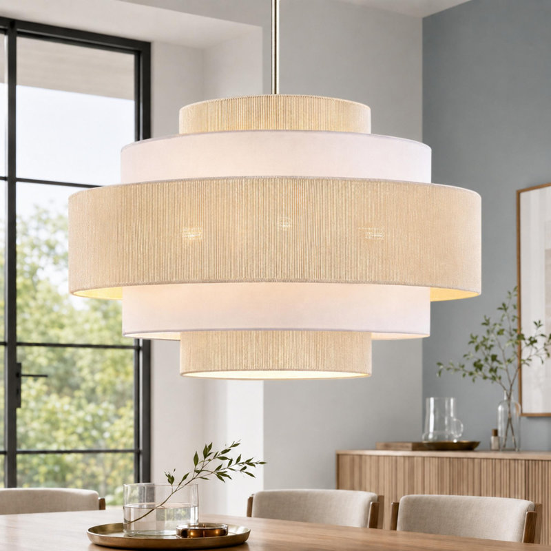 Lustre tambour moderne à niveaux, 23.6"