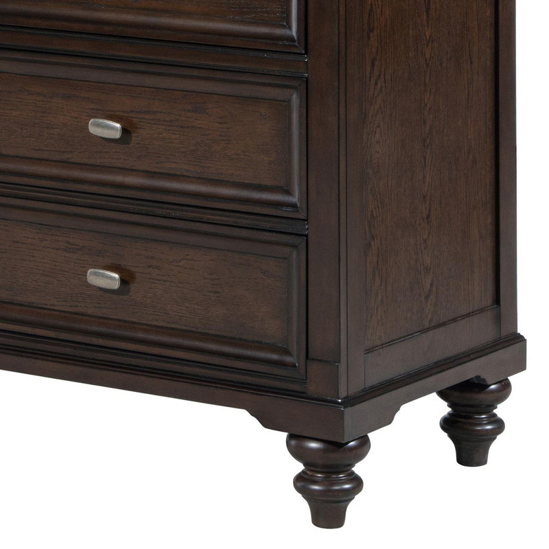 Commode 8 tiroirs Chêne foncé