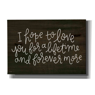 «Love For A Lifetime» par Jaxn Blvd - Art textuel sur toile tendue