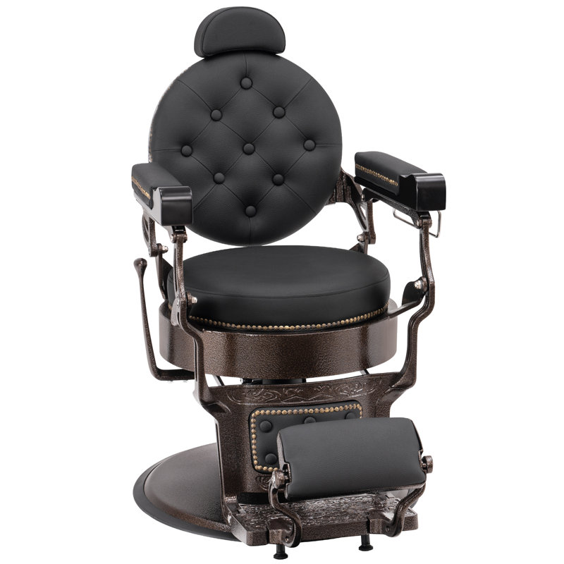 Fauteuil de salon pivotant Delano, Cuir noir assorti, Brun