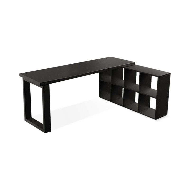 Bureau rectangulaire en bois massif noir, H 29,53 po x l 78,74 po x P 55,12 po