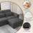 5 Piece Upholstered Sectional Sofa With Ottoman-1919426798