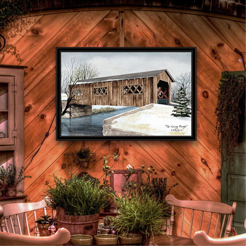 «The Kissing Bridge» par Billy Jacobs, prêt à accrocher, reproduction encadrée