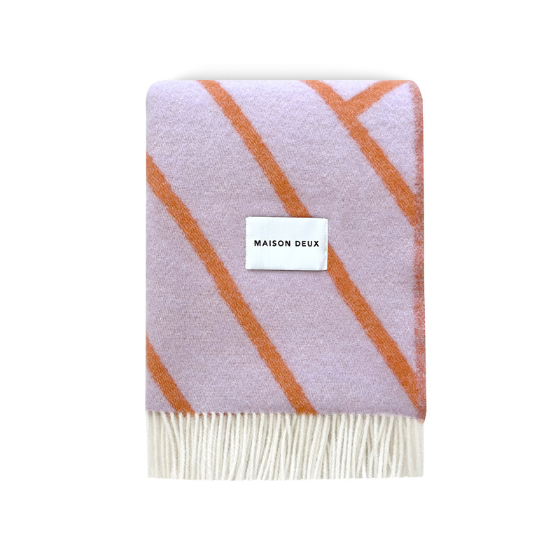 Throw Blanket, Lilac/Orange